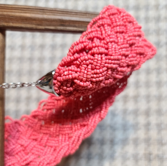 Coral bib chunky necklace - Picture 6 of 8